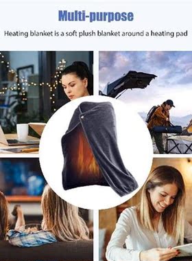 Fleece Electric Heated Blanket Wearable Portable Heated