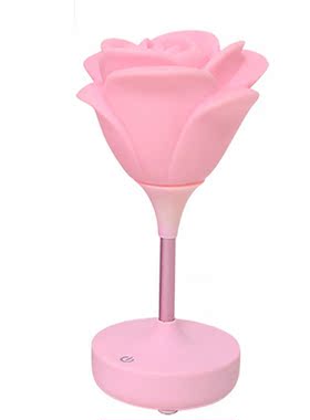Led Rose Shape Desktop Gift Night Light Touch Dimmable Home