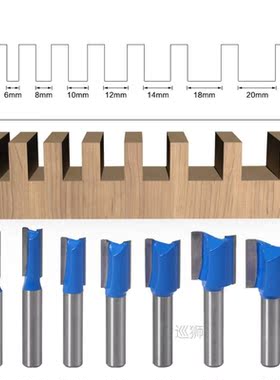 7PCS 8mm Shank Straight Woodworking Router Bit Set Carpenter