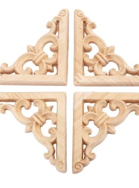 8/4/2/1Pc 6cm Wood Onlay Applique Wooden Oak Woodcarving Dec