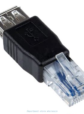 Female USB A to Male Ethernet RJ45 Plug Adapter New