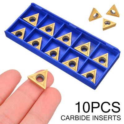 10Pcs Golden TCMT16T304 VP15TF Indexable Carbide Inserts Bla
