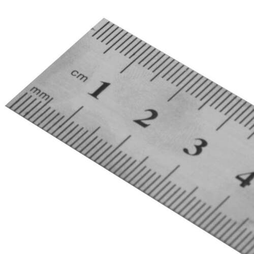 30CM 12Steel Stainless Pocket Pouch Metric Metal Ruler Meas