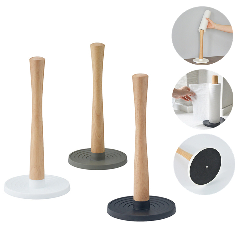 Durable Wooden Desktop Toilet Roll Paper Holder Tissue