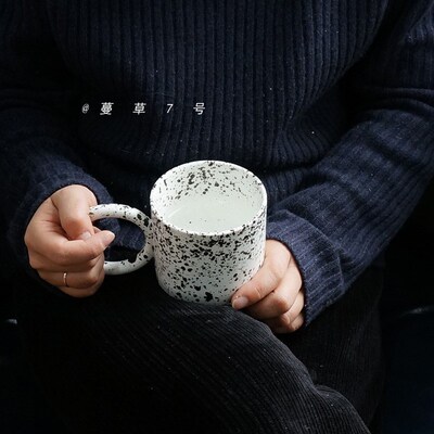 Ceramic Mug Creative Design Nordic Mugs Ins Round Handgrip C