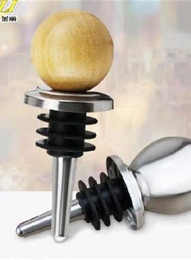 1PC New Wood or Stainless Steel Bottle Stopper Wine Storage