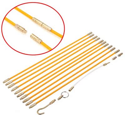 10pcs Fiberglass Cable Running Rods Kit Tape Electrical Wire