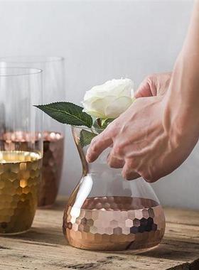Gold Foil Glass Vase For Home Decoration Flower Vase Figuri