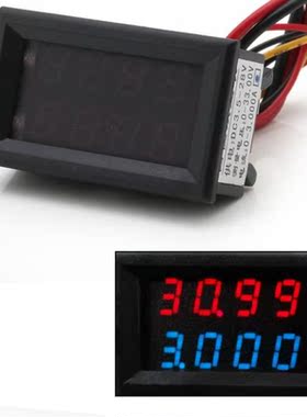4 Bit 0-33V 0-3A DC Voltmeter Ammeter Digital LED Dual Displ