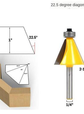 1Pc 1/4 Shank 15 Degree 22.5 Degree Chamfer Bevel Edging Ro