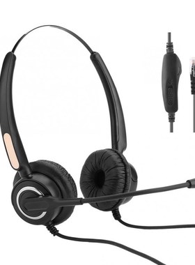 Call Center Headset  RJ9 Headset with Noise Cancelling Mic W