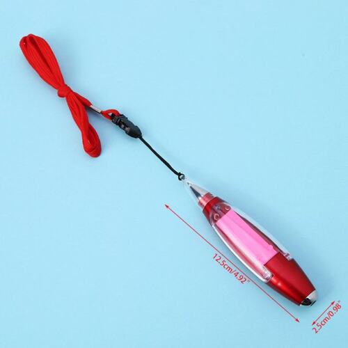LED Ballpoint Note Pen Stationery Memo Paper Lanyard Pens Wi
