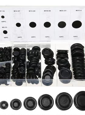 170pcs New Black Rubber Grommet Assortment Kits Car Electric