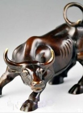 Big Wall Street Bronze Fierce Bull OX Statue decorations