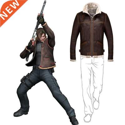 Biohazard Resident 4 Leon S Kennedy Evil Costume Leather Coa