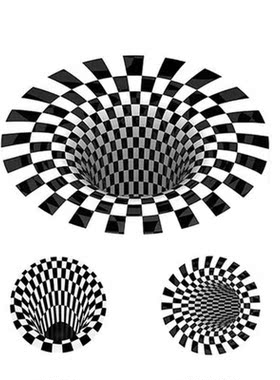 3D Vortex Illusion Areas Trap Pattern Rugs Non-Slip Floor