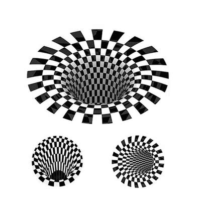 3D Vortex Illusion Areas Trap Pattern Rugs Non-Slip Floor