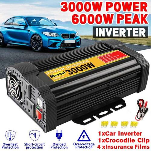 Pure Sine Wave Inverter 6000W Portable Car Power Charger Con