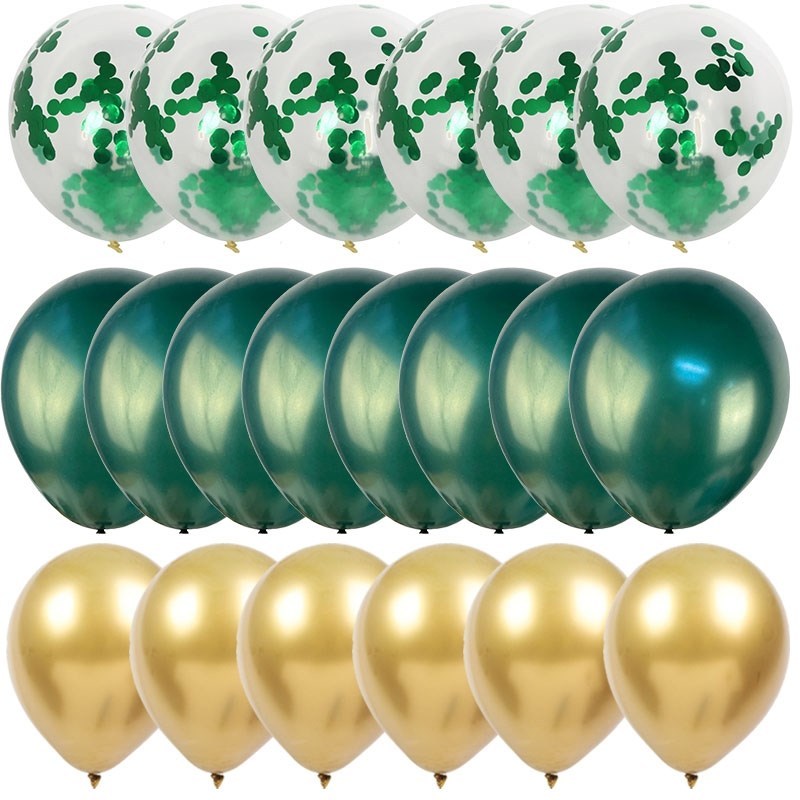 20pcs Chrome Metal Balloons Latex Green Ballons Wild One