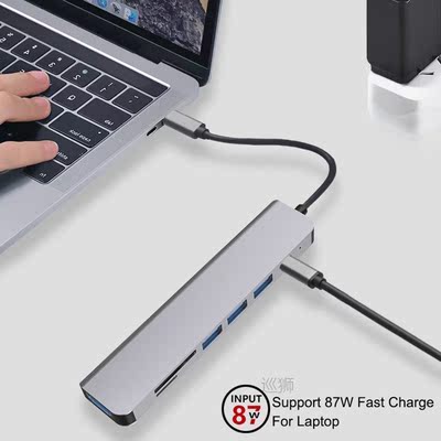 Type-C Thunderbolt 3 to Gigabit RJ45 HDMI-compatible VGA SD