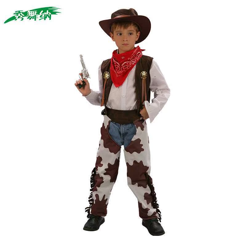 Halloween cowboy costume cosplay prom character clothes