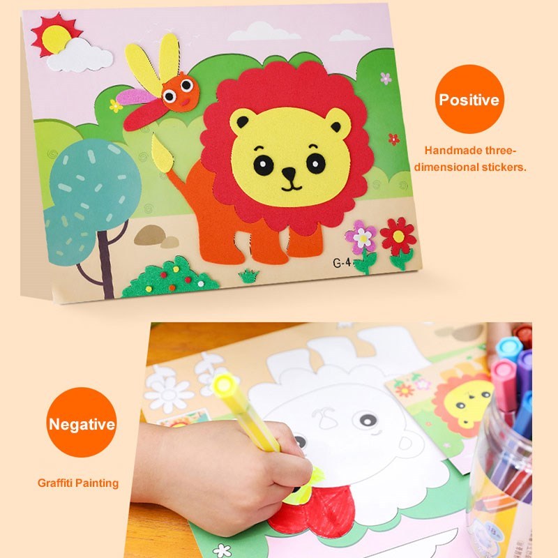 Kids DIY Stickers Puzzle Games Handmade Sponge Patch 3D EVA