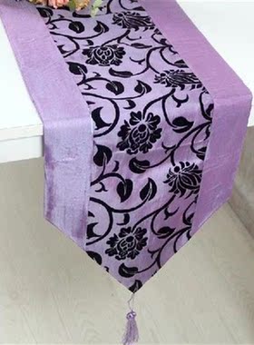 Simple Table Runner Cloth Floral Printed Taffeta Retro