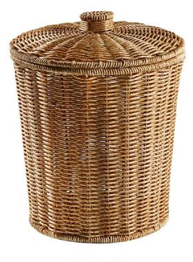 Basket Storage Wicker Woven Trash Can Baskets Waste Laundry