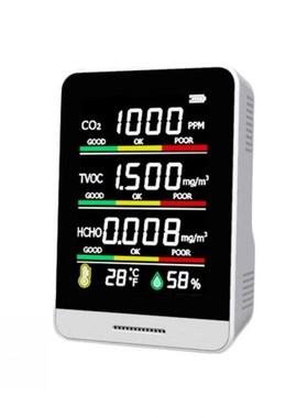 5 in 1 CO2 Meter Air Quality Monitor Digital Temperature Hum