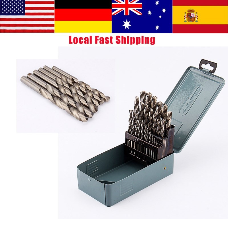 25Pcs/Set HSS High Speed Steel Drill Bits Set ool Straight S