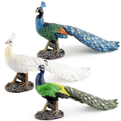 Simulation Peacocks Models PVC Action Figures Figurines