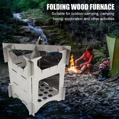 Outdoor Camping Stainless Steel Folding Wood Stove Portable