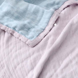 Spring Summer Cotton Gauze Muslin Throw Blanket on the Bed C