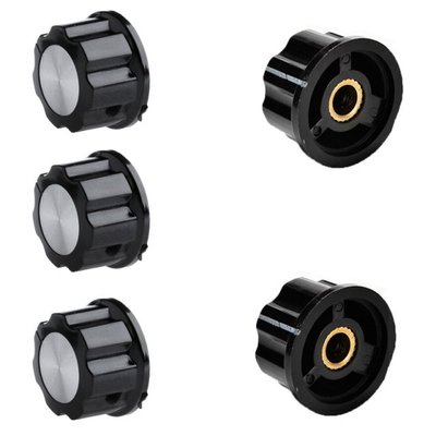 5Pcs New Control Rotary Knob For 6mm Knurled Shaft Potentiom