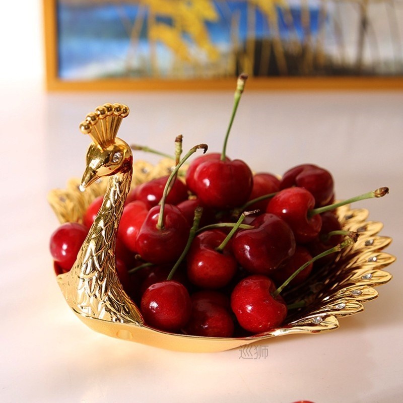Peacock Shape Fruit Plate Luxury Delicate Bird Dried Dish Sn