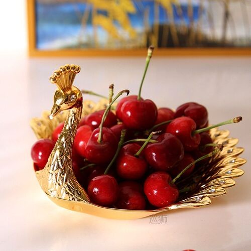 Peacock Shape Fruit Plate Luxury Delicate Bird Dried Dish Sn