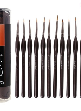 12pcs/set Scriptliner Detail Fine Paint Brushes Nylon Hair L