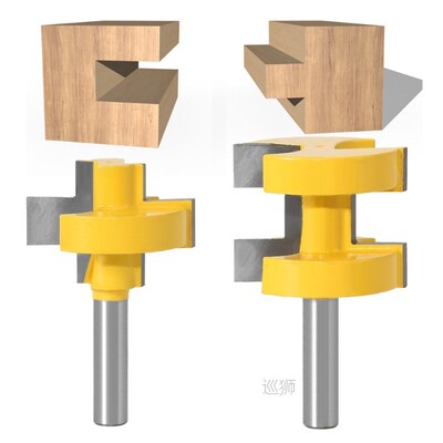 2pcs 8MM Shank T-Slot Square Tooth Tenon Milling Cutter Carv