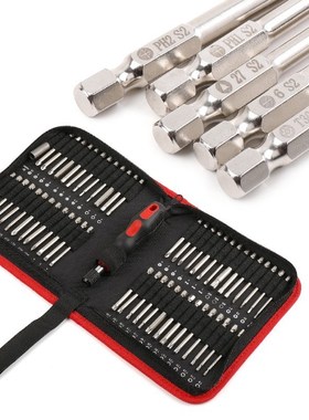 55 Pieces Screwdriver Bits Set 75mm Length S2 Steel HRC55-60