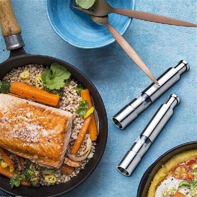 2 Pcs Pepper Grinder Manual Push-Type Spice Shaker Salt