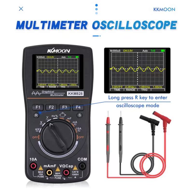 kkm828 Smart Graphical Digital Oscilloscope Multimeter 2 in