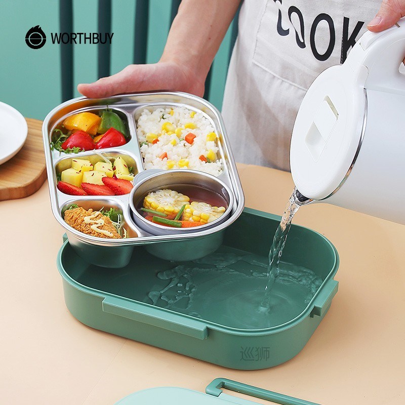 Portable Kids Lunch Box With Compartment 18/8 Stainless Stee