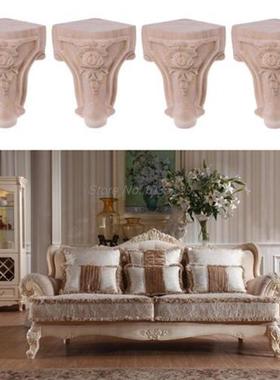 Wooden Furniture Legs Solid Wood Flower Carved TV Cabinet Se