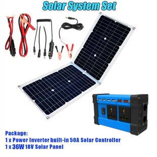 300W Solar Panel System Kit Car Power Inverter 50A 12V to 11