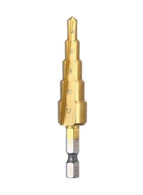 3 Pcs Stepped Drill Bits Hex Shank H Titanium Coated 3-12mm