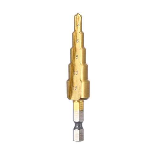 3 Pcs Stepped Drill Bits Hex Shank H Titanium Coated 3-12mm