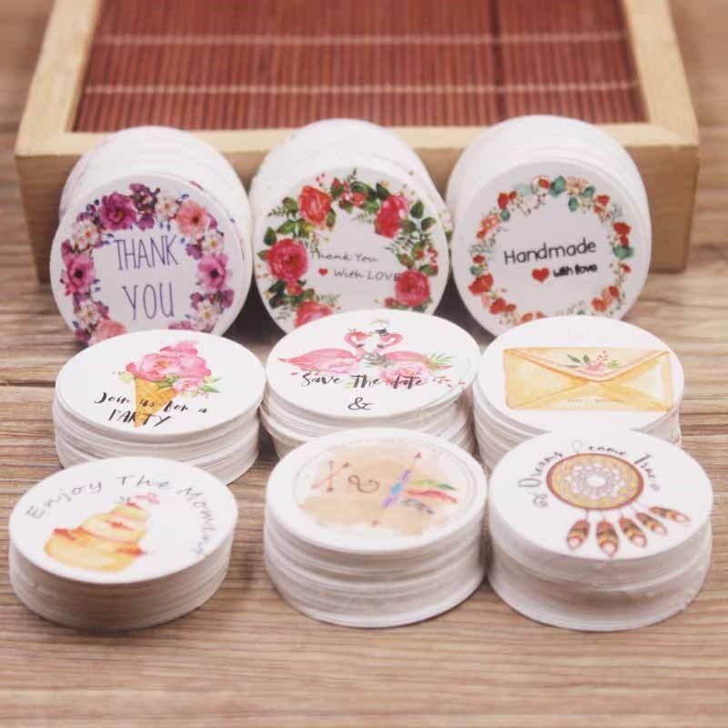 100pcs white /kraft paper gift hang tag Newest 3cm circle