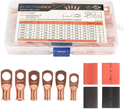 40pcs SC Tinned Copper Lug Ring Wire Connectors Bare Cable T