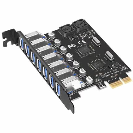 USB 3.0 PCI-E Expansion Card Adapter 7 Ports USB 3.0 Hub Ada