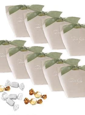 25pcs Baptism Candy Holders With Ribbons Paper Simple